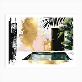 Gold And Black Pool Art Print