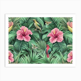 Tropical Hummingbirds Art Print