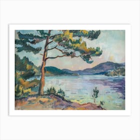 Seaside Colors Painting Inspired By Paul Cezanne Art Print