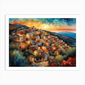 Sunset In Tuscany Art Print