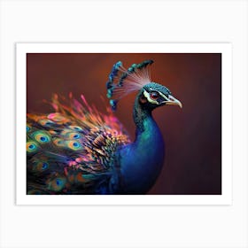 Peacock Abstract Painting Art Print