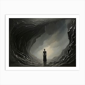 Woman In A Cave Art Print