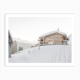 Snowy Winter Cabin Art Print