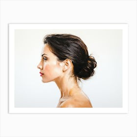 Side Profile Of Beautiful Woman Oil Painting 21 Art Print