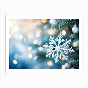 Abstract Decoration Of A Snowflake Structure Dominated By A Sparkling Excessively Blinding Whitenes (2) Art Print