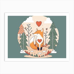 Fox In The Forest 1 Art Print