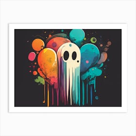 Ghost halloween painitng 01 Art Print