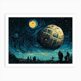 Death Star Starry Night Art Print