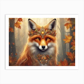 Autumn Mystical Fox 13 Art Print
