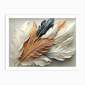 Modern 3d Feather 2 Art Print