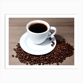 Coffee Cup With Coffee Beans 5 Art Print