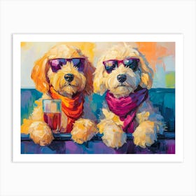 Classy Goldendoodles 4 Art Print