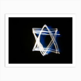 Light Painting Of Shield Of David Art Print