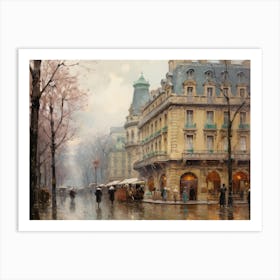 Vintage Cityscape Painting Art Print