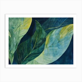 'Blue Leaves' 14 Art Print