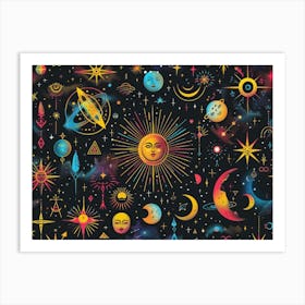 Psychedelic Planets Art Print