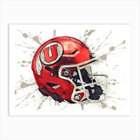 Utah Utes NCAA Helmet Poster 1 Art Print