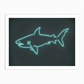 Neon Aqua Bamboo Shark 6 Art Print