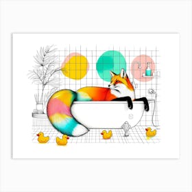 Bathing In Colors Art Print