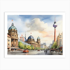 Berlin Watercolor Drawing 1 Art Print