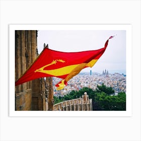 A Distinctively Spanish Arm Wrapped In The Vibrant Colors Of The National Ensign Of Red And Yellow (1) Art Print