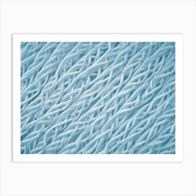 Close Up Texture Of Interwoven Blue Threads, Creating A Wavy Pattern Art Print