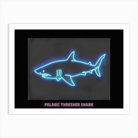 Neon Pink Blue Pelagic Thresher Shark 1 Poster Art Print