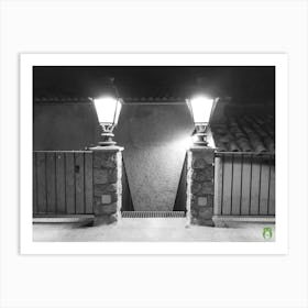 Two Street Lamps At Night 20211020 175ppub Art Print