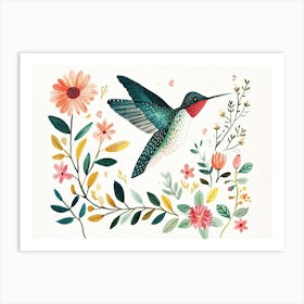 Little Floral Hummingbird 4 Art Print