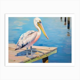 Pelican On Dock 2 Art Print
