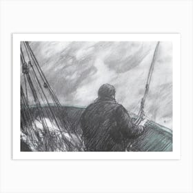 Man On A Boat 1 Art Print