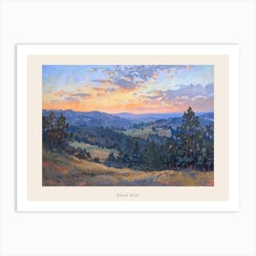 Western Sunset Landscapes Black Hills South Dakota 2 Poster Art Print