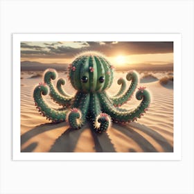 Cactipus Cactus Octopus Art Print