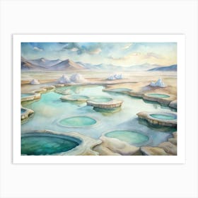 A Mystical Design Of The Dead Sea With Floating Sa (1) Art Print