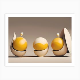 Three Egg Shells Art Print