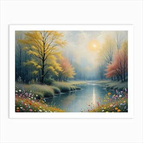 River In Autumn 1 Art Print