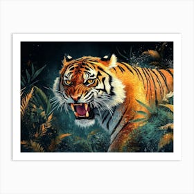 Fantasy Illustration of a Wild Animal Tiger 4 Art Print