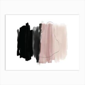 Minimal Palette Black and Pink Art Print