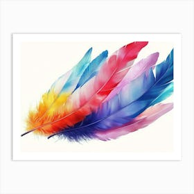 Colorful Feathers 1 Art Print