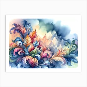 Abstract Floral Painting 26 Art Print