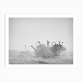 Tractor Drawn Combine In Wheat Field On Eureka Flats, Walla Walla County, Washington By Russell Lee 1 Art Print