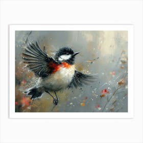 Calligraphic Wonders: Bird In Flight Art Print