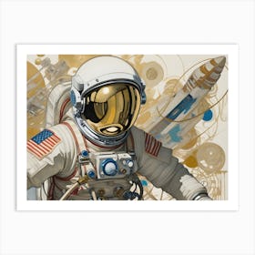 Astronaut In Space Art Print