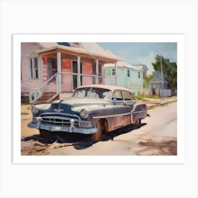 Old Car On The Street 1 Art Print