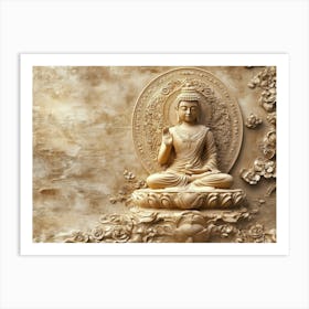 3d Hindu Religious Buddha Art Print