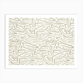 Bohemian Abstract Pattern In Beige Art Print