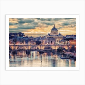 Sunset In Rome Art Print