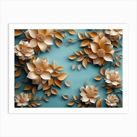 3d High Decoration Art Design with Floral Art Print