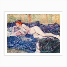 Naked Woman Showing Her Breasts, Vintage Erotic Art, Henri de Toulouse-Lautrec Art Print
