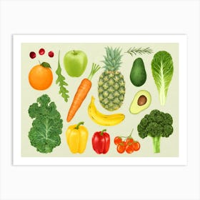 Fruits And Vegetables Art Print